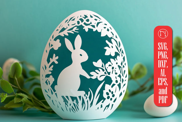 Easter Egg with Bunny SVG Cut File SVG MD JOYNAL ABDIN 