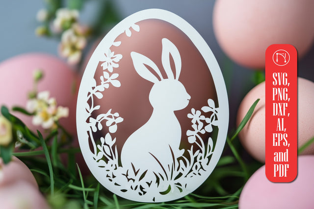 Easter Egg with Bunny SVG Cut File SVG MD JOYNAL ABDIN 