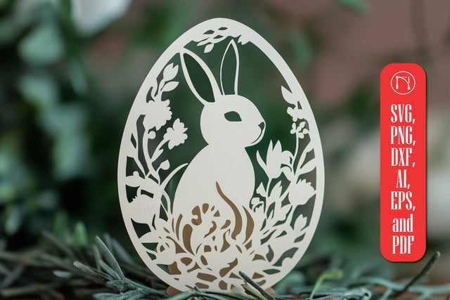Easter Egg with Bunny SVG Cut File SVG MD JOYNAL ABDIN 