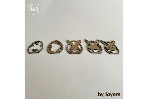 Easter Eggs Bundle Layered Templates, Wood Cut and Paper Cut Files SVG LaserCutano 