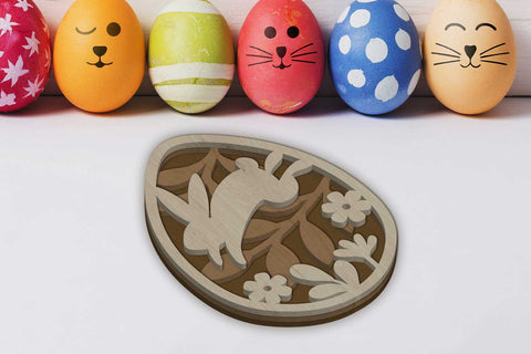 Easter Eggs Bundle, Multialyer Decorative Cut Template, Laser Cut Files SVG LaserCutano 