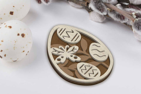 Easter Eggs Bundle, Multialyer Decorative Cut Template, Laser Cut Files SVG LaserCutano 