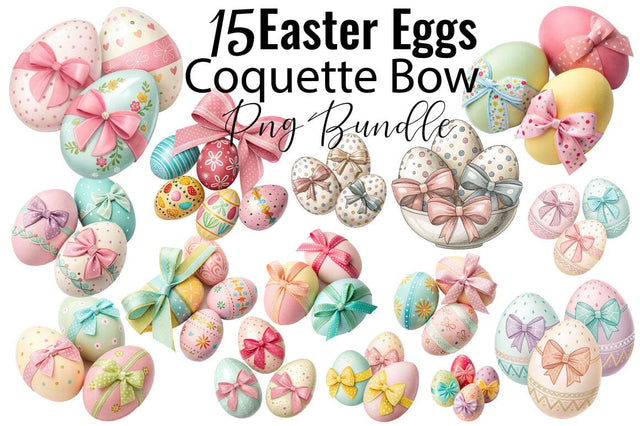 Easter Eggs Coquette Bow PNG Bundle SVG Angelina750 