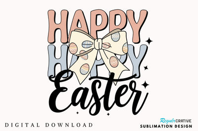 Easter Eggs Coquette Bow PNG, Easter PNG Sublimation Design Sublimation Regulrcrative 