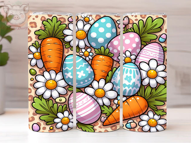 Easter eggs daisies carrots 20oz Tumbler Png, Sublimation Design, Happy Easter Tumbler Png, Digital Download PNG Sublimation Lara' s Designs 
