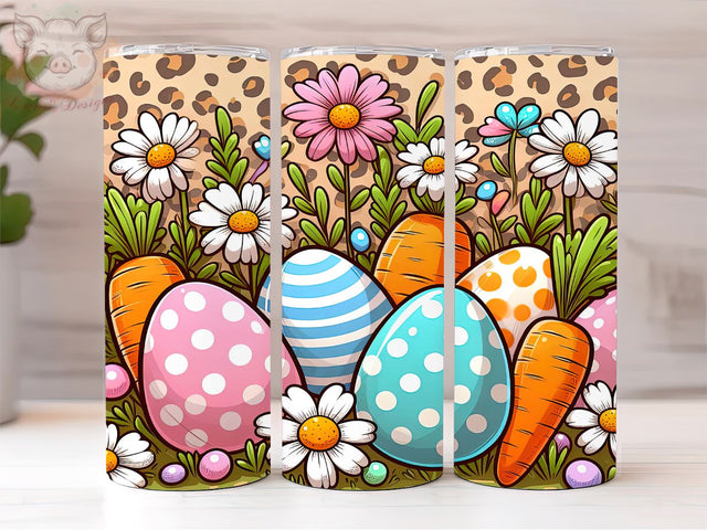 Easter eggs daisies carrots 20oz Tumbler Png, Sublimation Design, Happy Easter Tumbler Png, Digital Download PNG Sublimation Lara' s Designs 