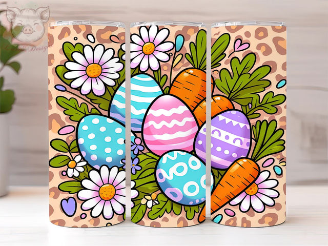 Easter eggs daisies carrots 20oz Tumbler Png, Sublimation Design, Happy Easter Tumbler Png, Digital Download PNG Sublimation Lara' s Designs 