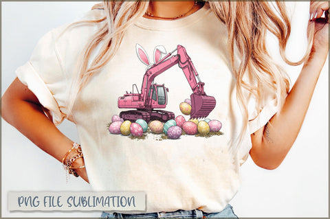 Easter Eggs Excavator Construction PNG Sublimation Shetara Begum 