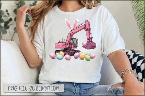 Easter Eggs Excavator Construction PNG Sublimation Shetara Begum 