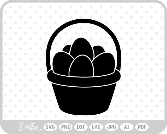 Easter Eggs In Basket SVG DottieDigitals 