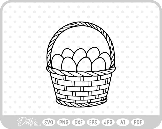 Easter Eggs In Basket SVG DottieDigitals 