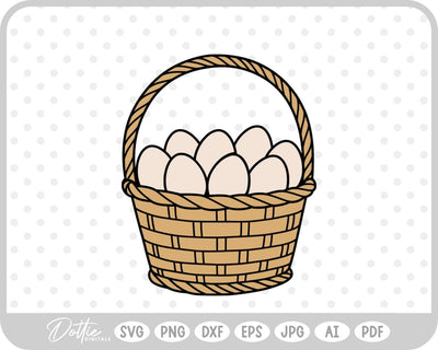 Easter Eggs In Basket SVG DottieDigitals 