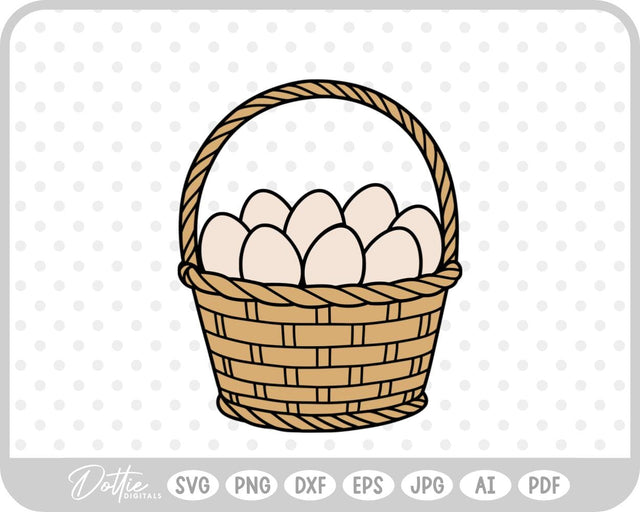 Easter Eggs In Basket SVG DottieDigitals 