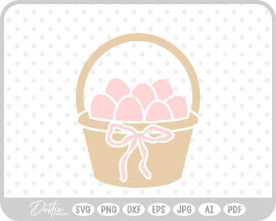Easter Eggs In Basket SVG DottieDigitals 