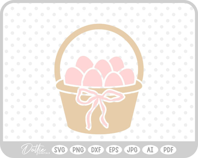 Easter Eggs In Basket SVG DottieDigitals 