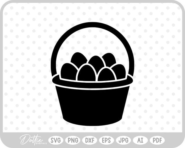 Easter Eggs In Basket SVG DottieDigitals 