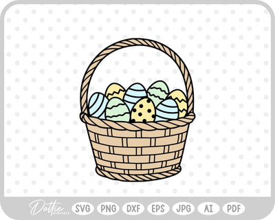 Easter Eggs In Basket SVG DottieDigitals 