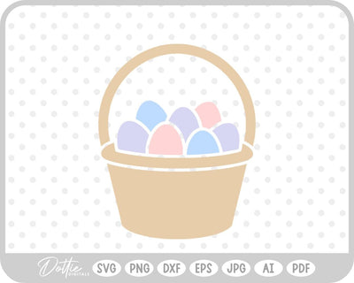 Easter Eggs In Basket SVG DottieDigitals 