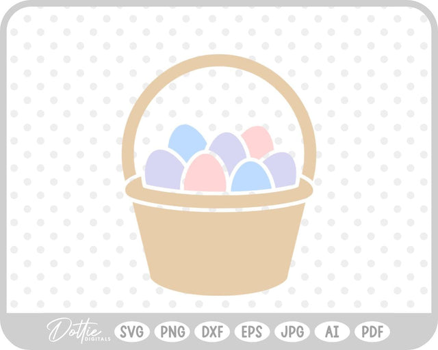 Easter Eggs In Basket SVG DottieDigitals 