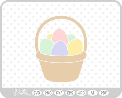Easter Eggs In Basket SVG DottieDigitals 