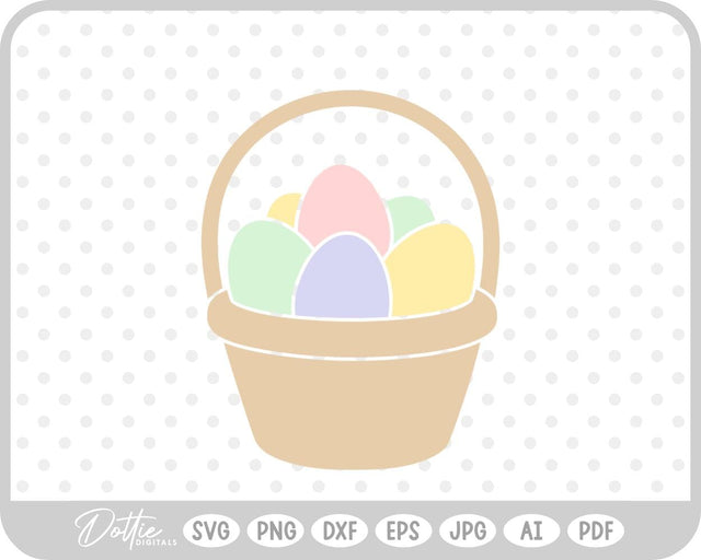 Easter Eggs In Basket SVG DottieDigitals 