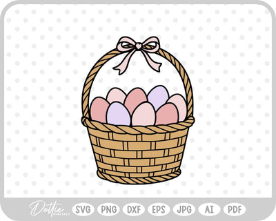 Easter Eggs In Basket SVG DottieDigitals 