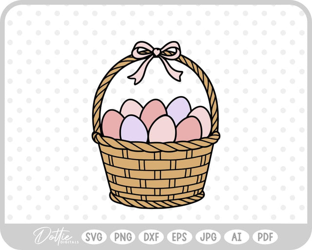 Easter Eggs In Basket SVG DottieDigitals 