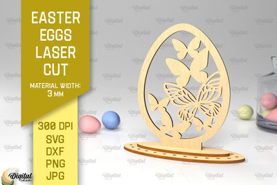 Easter Eggs Laser Cut. 3D Eggs SVG. Butterfly SVG SVG Evgenyia Guschina 