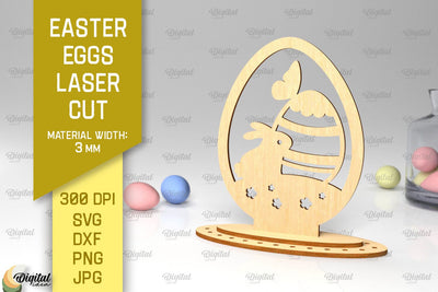 Easter Eggs Laser Cut. 3D Eggs SVG. Easter Bunny SVG SVG Evgenyia Guschina 