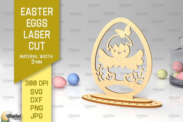Easter Eggs Laser Cut. 3D Eggs SVG. Easter Chick SVG SVG Evgenyia Guschina 