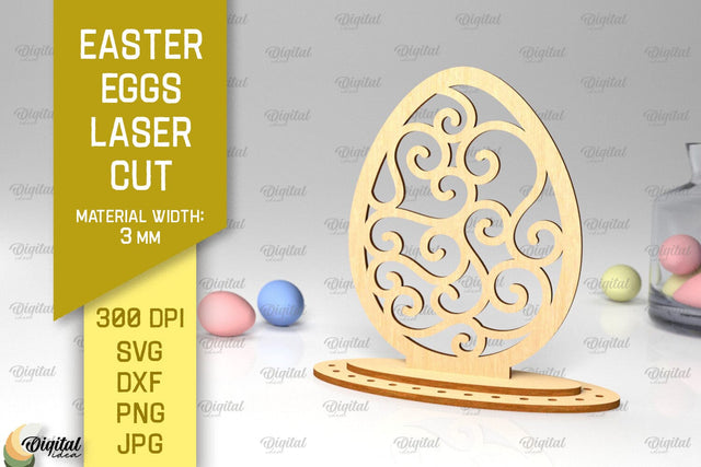 Easter Eggs Laser Cut. 3D Eggs SVG. Easter Decor SVG Evgenyia Guschina 