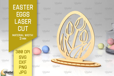 Easter Eggs Laser Cut. 3D Eggs SVG. Easter Decor SVG Evgenyia Guschina 
