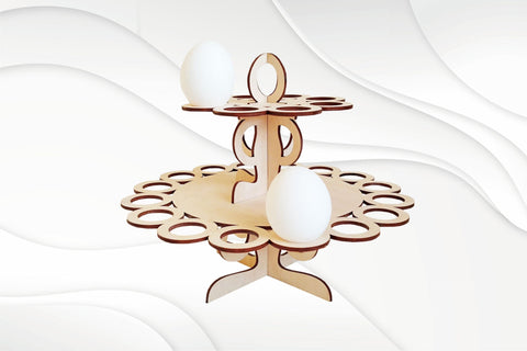 Easter eggs stand holder, two pattern svg dxf 3D puzzle for laser cut. Easter kitchen design. SVG VectorBY 