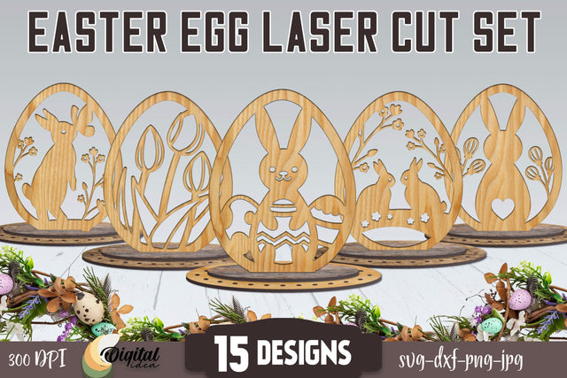 Easter Eggs SVG Bundle. 3D Stand Laser Cut SVG Evgenyia Guschina 