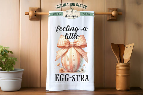 Easter Eggs with Coquette Bows Kitchen Towel Sublimation Sublimation Ewe-N-Me Designs 
