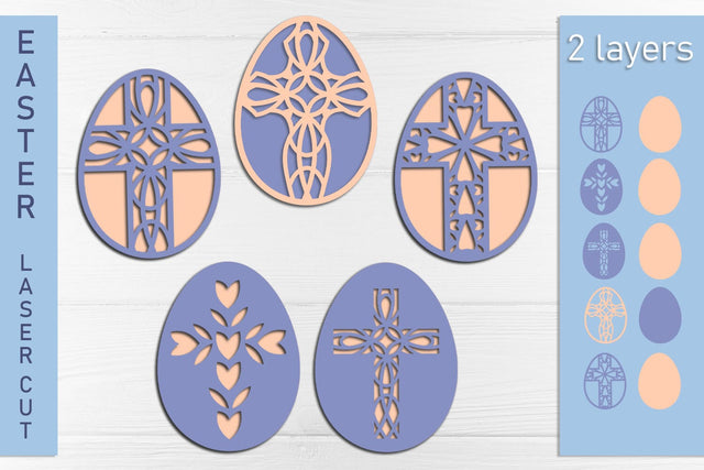 Easter eggs with cross svg, Layered Easter decoration SVG AnastasiyaArtDesign 