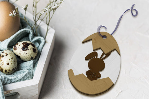 Easter Eggs with Rabbit Bundle Templates, Laser Cut Files SVG LaserCutano 