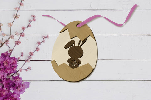 Easter Eggs with Rabbit Bundle Templates, Laser Cut Files SVG LaserCutano 