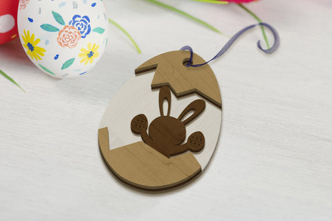 Easter Eggs with Rabbit Bundle Templates, Laser Cut Files SVG LaserCutano 