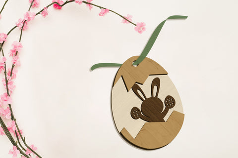 Easter Eggs with Rabbit Bundle Templates, Laser Cut Files SVG LaserCutano 