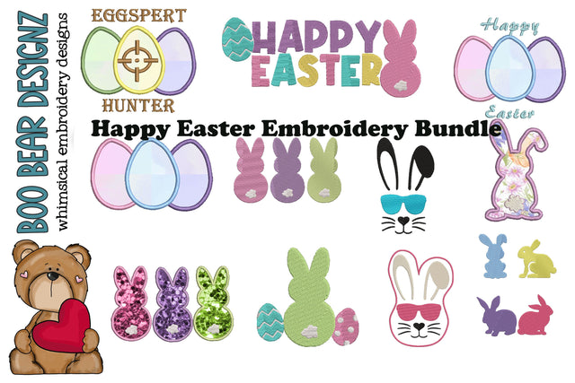 Easter Embroidery design bundle Embroidery/Applique DESIGNS Boo Bear Designz 