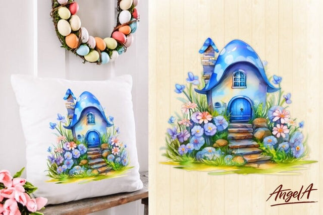 easter fairy house clip art png Sublimation Angelina Semenova 