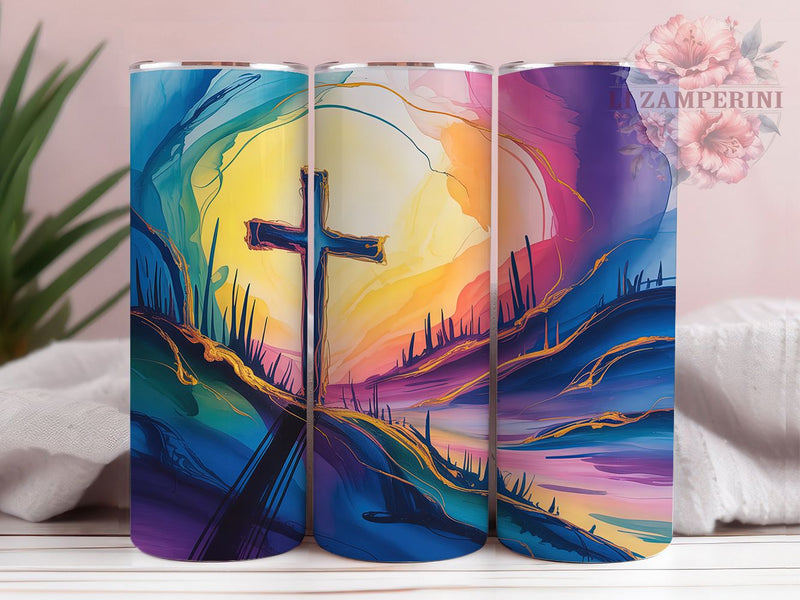 Easter Faith Cross Tumbler, Christian Faith Tumbler, Religious Easter Wrap, Stylish 20oz Wrap, Sublimation Design, Trendy Gift Idea, Inspirational Christian Tumbler Sublimation Li Zamperini 