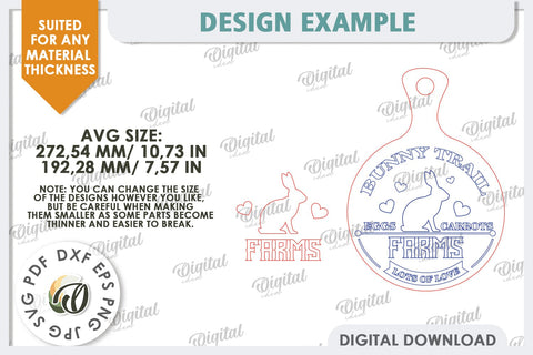 Easter Farm Cutting Board LaserCut. Farmhouse Easter SVG SVG Evgenyia Guschina 