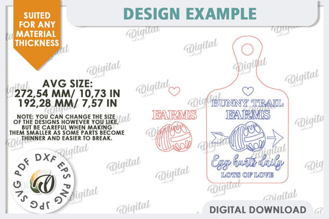 Easter Farm Cutting Board LaserCut. Farmhouse Easter SVG SVG Evgenyia Guschina 