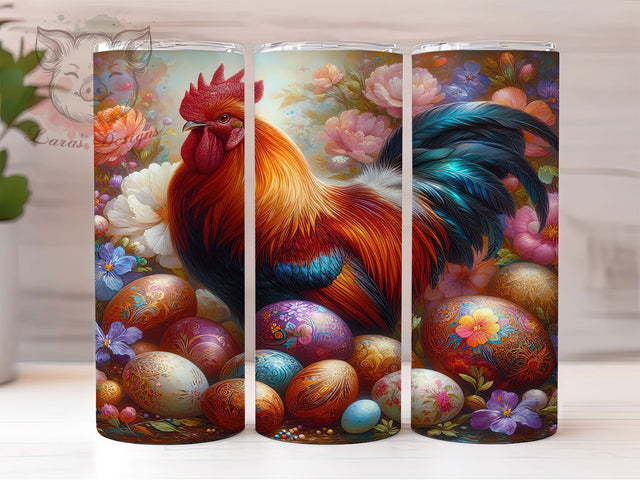 Easter Farm Rooster Tumbler, Easter Rooster Tumbler, Farm Rooster Wrap, Stylish 20oz Wrap, Sublimation Design, Trendy Gift Idea, Inspirational Easter Tumbler Sublimation Lara' s Designs 