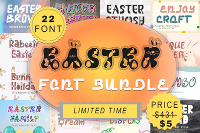 Easter Font Bundle Font Prasetya Letter 