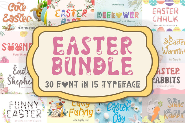 Easter Font Bundle Font Prasetya Letter 