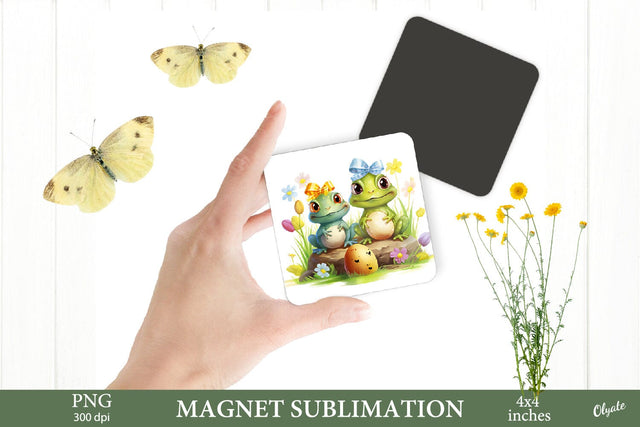 Easter Frog PNG. Fridge Magnet Sublimation PNG Sublimation Olga Terlyanskaya 