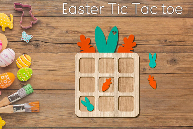 Easter game laser cut, Easter tic tac toe svg SVG AnastasiyaArtDesign 